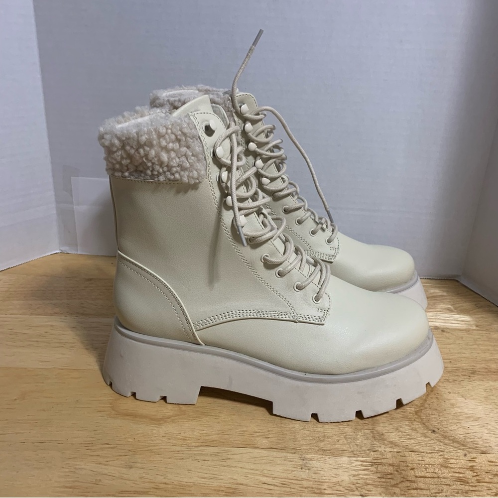 Circus by Sam Edelman Larsa Combat Boots Beige Size 8.5‎